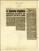 A imprensa brasileira apoia a escolha do general Craveiro Lopes