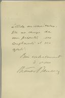 Carta Thomas Mouldy (?) para Manuel Teixeira Gomes