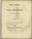 Calcul Transcendant