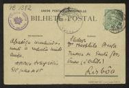 Bilhete-postal de Afonso Lopes Vieira para Teófilo Braga