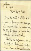 Carta de G. Machado (?) para Manuel Teixeira Gomes