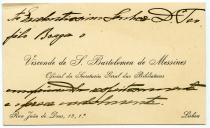 Cartão de visita do Visconde de São Bartolomeu de Messines
