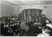 Fotografia de Américo Tomás presidindo às comemorações do cinquentenário da Associação Humanitária dos Bombeiros Voluntários Lisbonenses