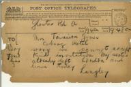 Telegrama de Walter Langley para Manuel Teixeira Gomes