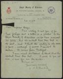 Carta de H. G. Rosedale, da Royal Society of Literatute, a Teófilo Braga