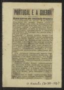 Portugal e a guerra - Uma carta de Anatole France