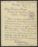 Carta de Robert Lipsey a Teófilo Braga