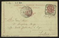 Bilhete-postal de Joaquim de Araújo a Teófilo Braga
