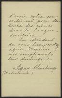 Carta de Sigrid Hemberg a Teófilo Braga