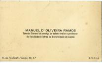 Cartão de visita de Manuel D'Oliveira Ramos