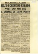 Hoje o Chefe do Estado visitou no Bié a embala de Silva Porto
