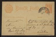 Bilhete-postal de Maria Correia Alves a Teófilo Braga