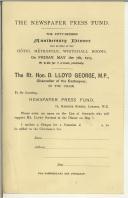Folheto do The Newspaper Press Fund