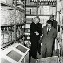 Fotografia de Américo Tomás em Matosinhos, durante a inauguração do Bairro da Sociedade Anónima de Combustíveis e Óleos Refinados