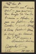 Bilhete-postal de Augusto Forbes a Teófilo Braga