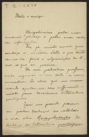 Carta de Ignacio L. Ribera y Rovira para Teófilo Braga
