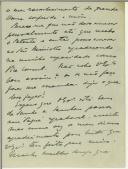 Carta de Martin C. V. Hertz para Manuel Teixeira Gomes