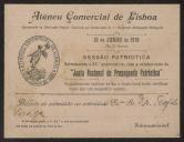 Bilhete de Admissão do Ateneu Comercial de Lisboa a Teófilo Braga
