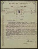 Carta de Livraria Chardron a Teófilo Braga