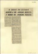 "O Chefe do Estado assistiu a um ""arraial minhoto"" a bordo fo ""Príncipe Perfeito"""