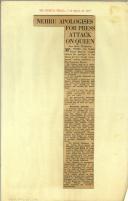 Nehru apologises for press attack on Queen