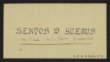 Cartão de visita de Semtor D. Suerub a Teófilo Braga