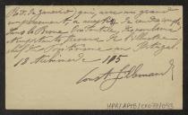 Cartão de visita de Constant Hillemand a Teófilo Braga