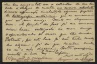 Bilhete-postal de Joaquim de Araújo a Teófilo Braga