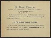 Cartão de M. Florian Parmentier a Teófilo Braga