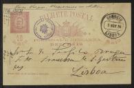 Bilhete-postal de J. Augusto Coelho a Teófilo Braga