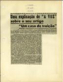 Uma explicação de "A Voz" sobre o seu artigo "Um caso de traição"