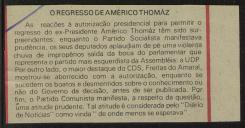 O regresso de Américo Thomaz