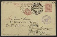 Bilhete-postal de Joaquim de Araújo a Teófilo Braga