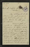 Carta de José Rafael Carreras a Teófilo Braga