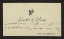 Cartão pessoal de Jacinto de Rosiers para Teófilo Braga
