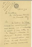 Carta de E. M. Amphlett para Manuel Teixeira Gomes