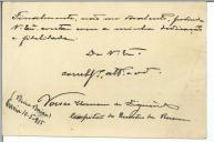 Cartão pessoal de Vasco Homem de Figueiredo para [António José de Almeida].