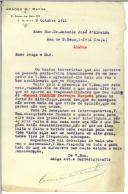 Carta de Amadeu Maria Martins para António José de Almeida
