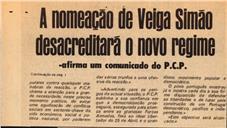 Recorte de jornal [Diário de Lisboa] noticiando um alerta do Partido Comunista