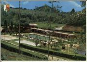 Postal ilustrado com imagem das piscinas em Carmona