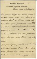 Carta de Silvestre Falcão para António José de Almeida