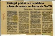 Portugal poderá ser candidato a base de armas nucleares da NATO