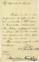 Carta de Manuel António Barros de Seixas para António José de Almeida.