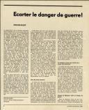 Ecarter le danger de guerre!