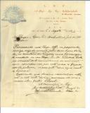 Carta da Loja Solidariedade do Grande Oriente Lusitano da Maçonaria Portuguesa para António José de Almeida.