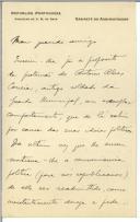 Carta de Manuel de Castro para António José de Almeida