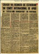 "Criado na reunião de Estocolmo um comité internacional de apoio ao ""Socialismo Democrático"" em Portugal"