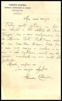 Carta de Tomás Cabreira para [António José de Almeida].