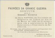 Convite para sessão solene da Comissão dos Padrões de Guerra.