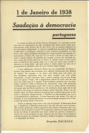 1 de Janeiro de 1938 Saudação à democracia portuguesa